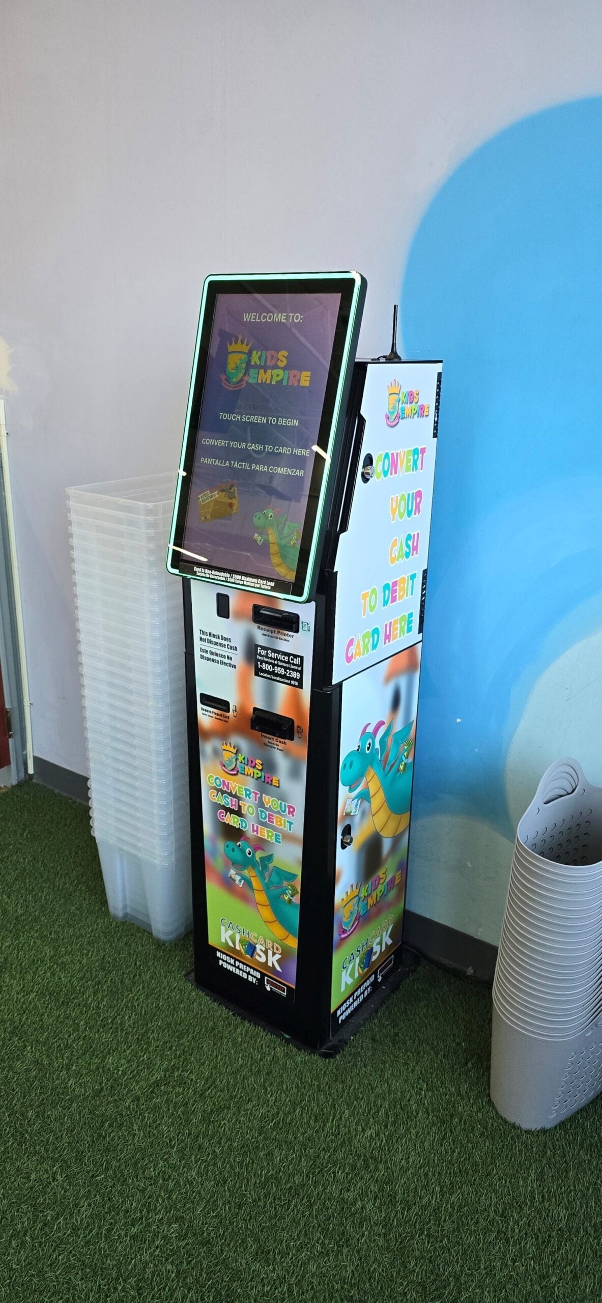 cash to card kiosk at kids' empire
